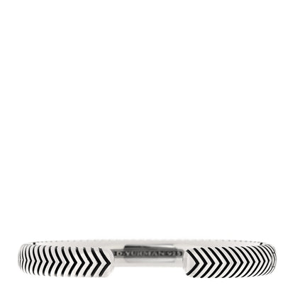 David Yurman Sterling Silver 8mm Chevron Woven Kick Cuff Bracelet 1 of 3