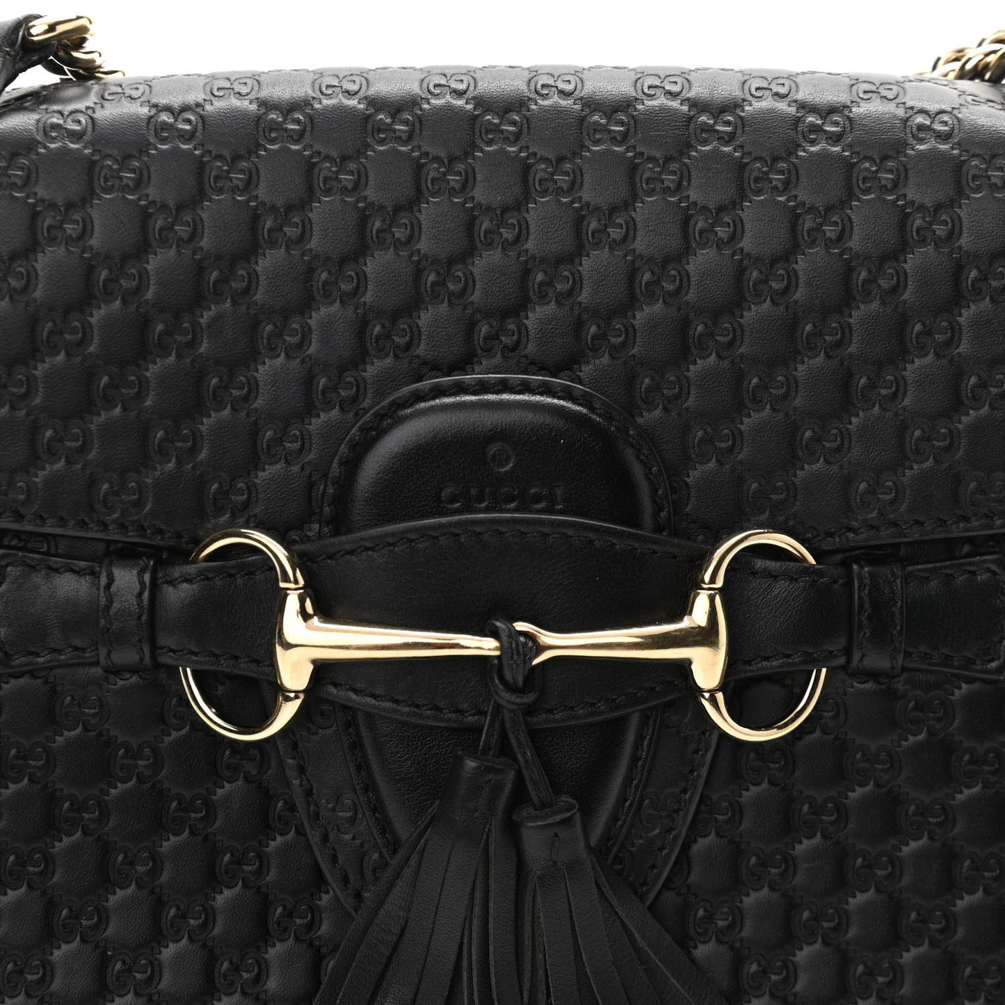 Microguccissima Medium Emily Chain Shoulder Bag Black