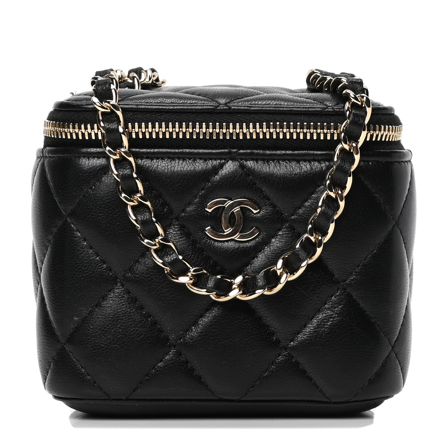 Chanel Lambskin Quilted Mini Vanity Case With Chain Black 1 of 6