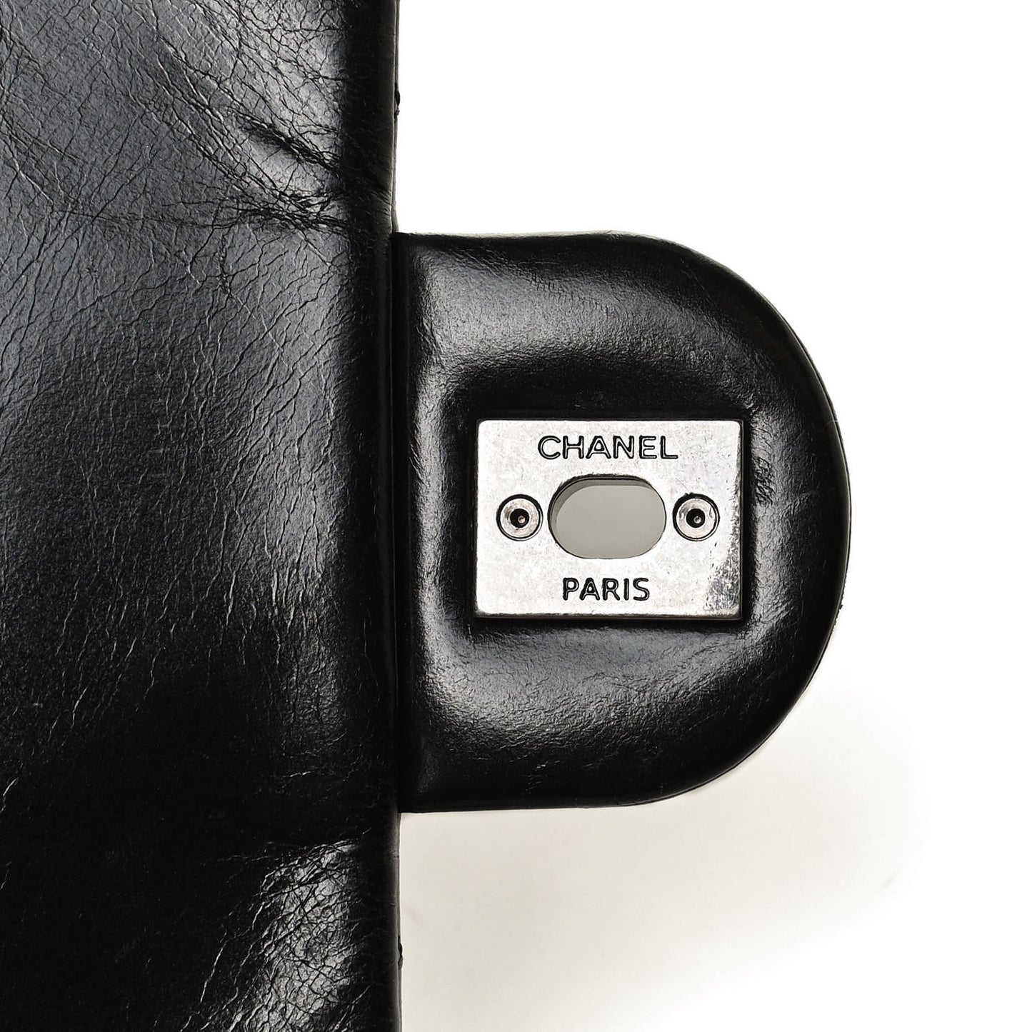 Glazed Calfskin Medium Duo Color Flap Black