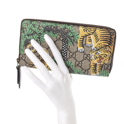 Gucci GG Supreme Monogram Bengal Zip Around Wallet Beige Yard 2 of 8