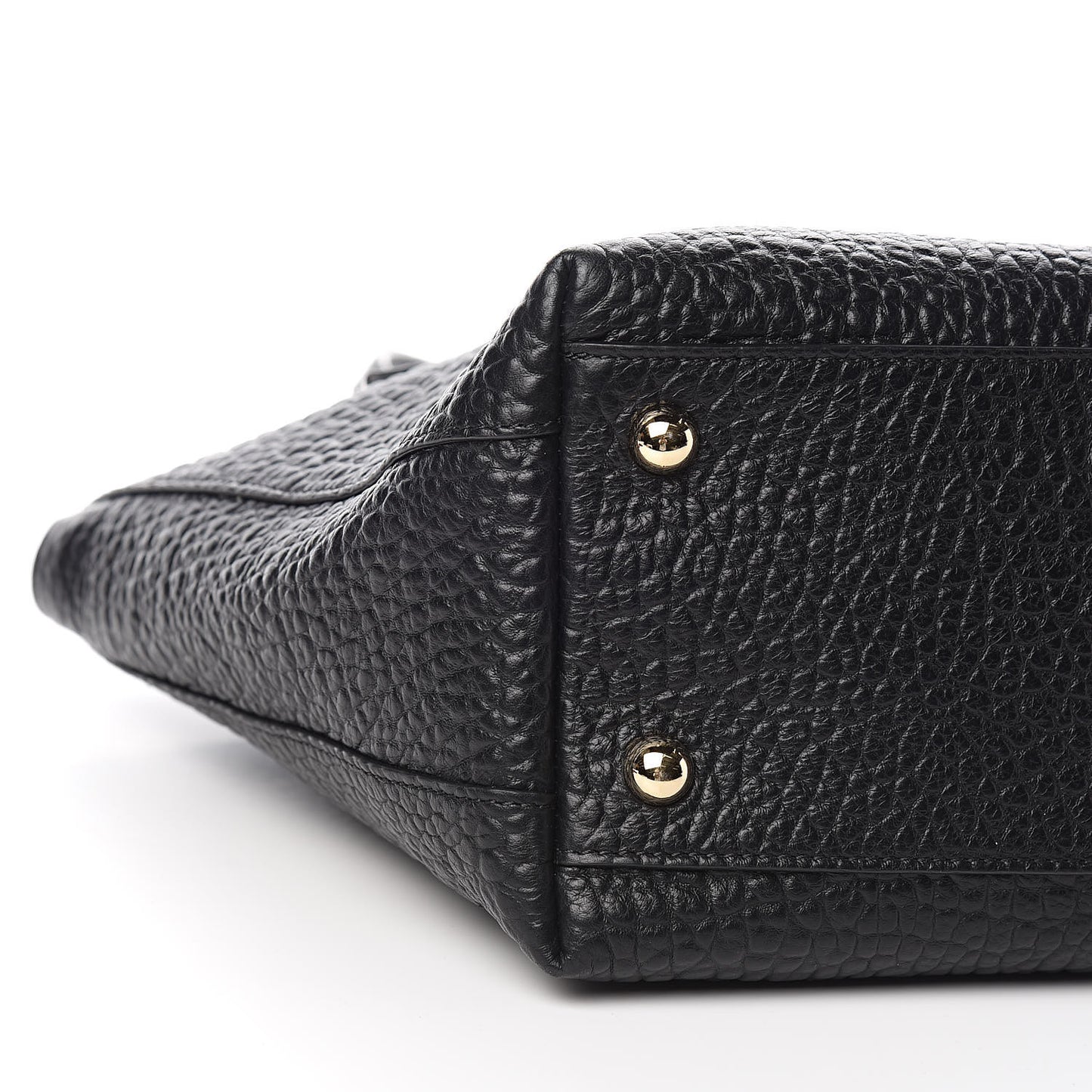 Signature Grain Calfskin Medium Welburn Tote Black