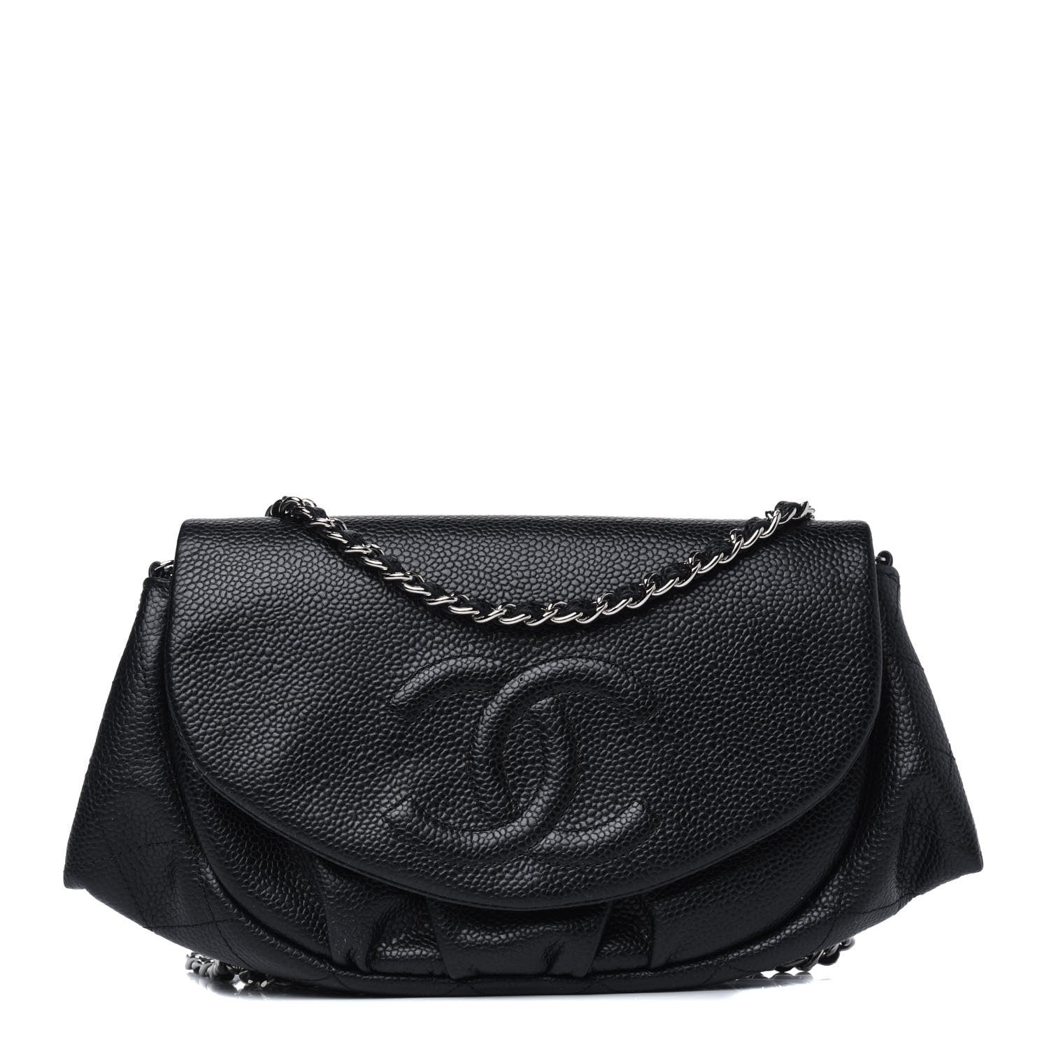 Chanel Caviar Half Moon Wallet On Chain WOC Black 1 of 11