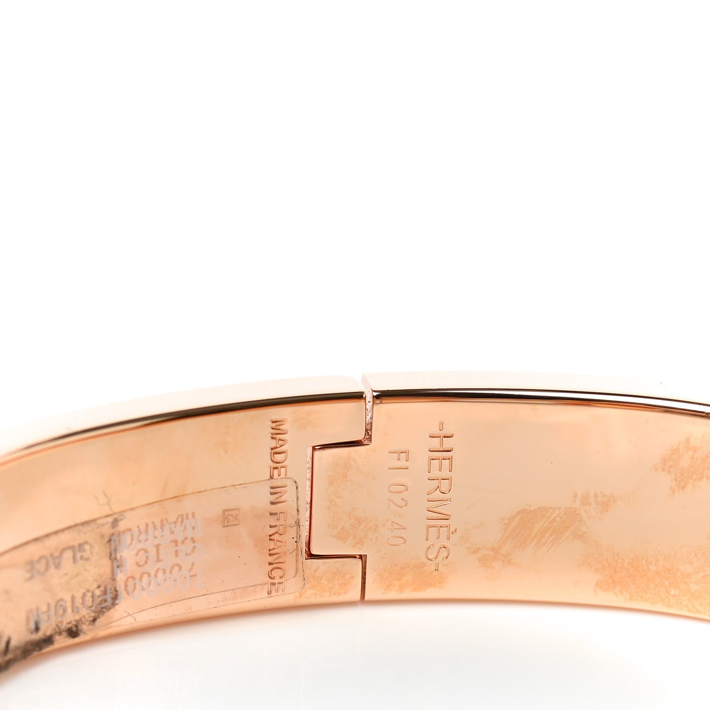 Enamel Narrow Clic Clac H Bracelet PM Marron Glace