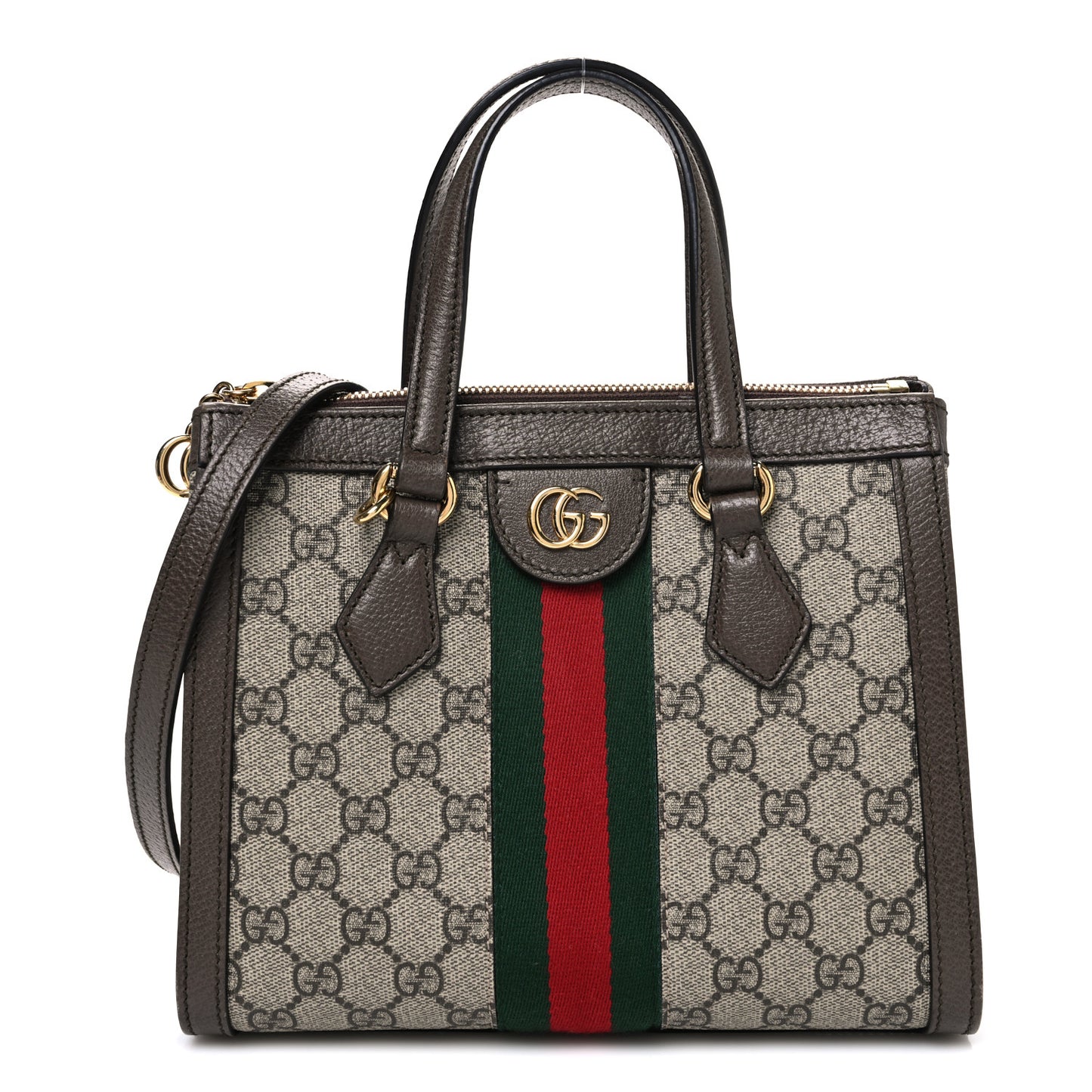 GG Supreme Monogram Small Ophidia Tote Bag Brown