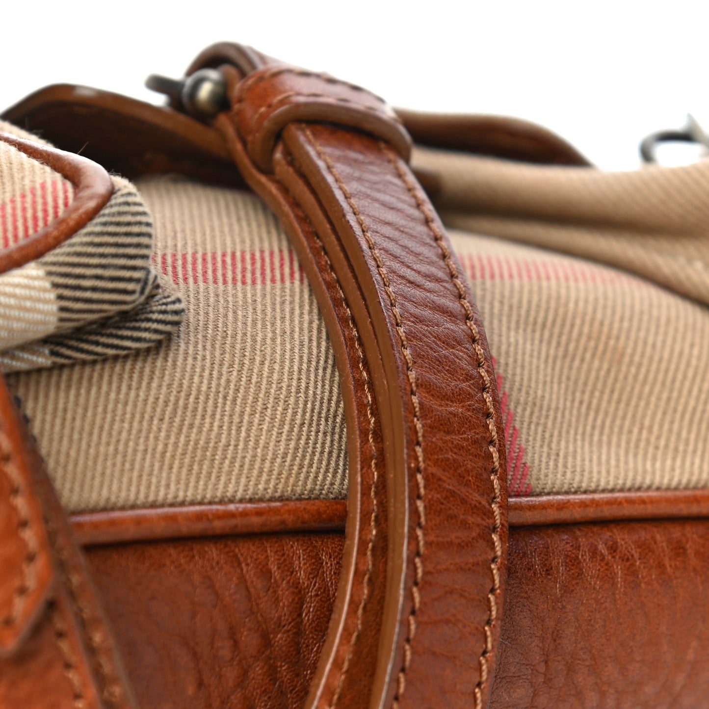 Prorsum House Check Bridle Calfskin Shoulder Bag Dark Tan