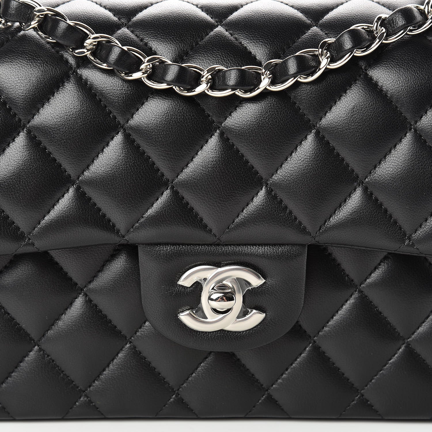 Chanel Lambskin Quilted Small Double Flap Black 8 of 14