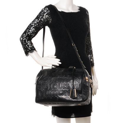 Louis Vuitton Calfskin Embossed Speedy Cube 30 Black 2 of 7