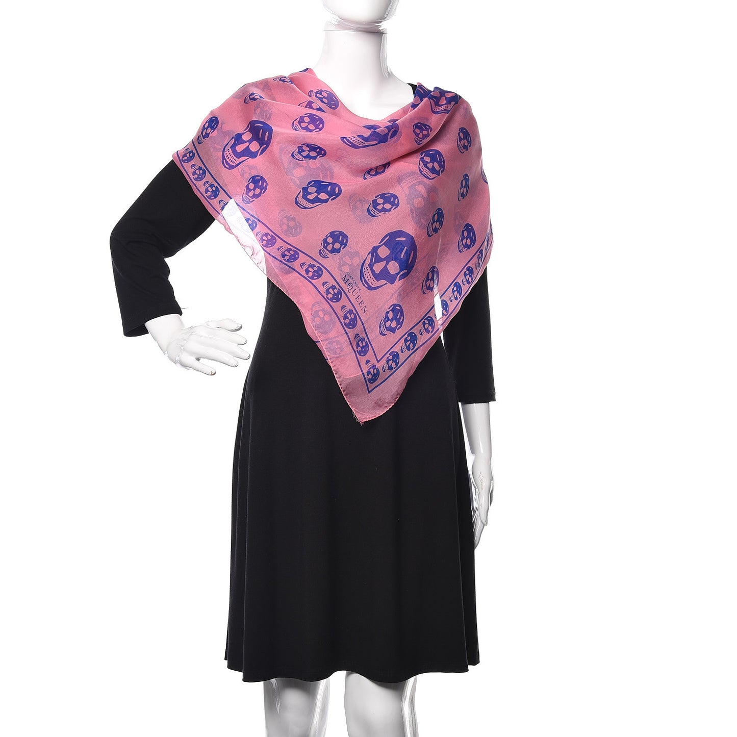 Silk Chiffon Skull Scarf Pink