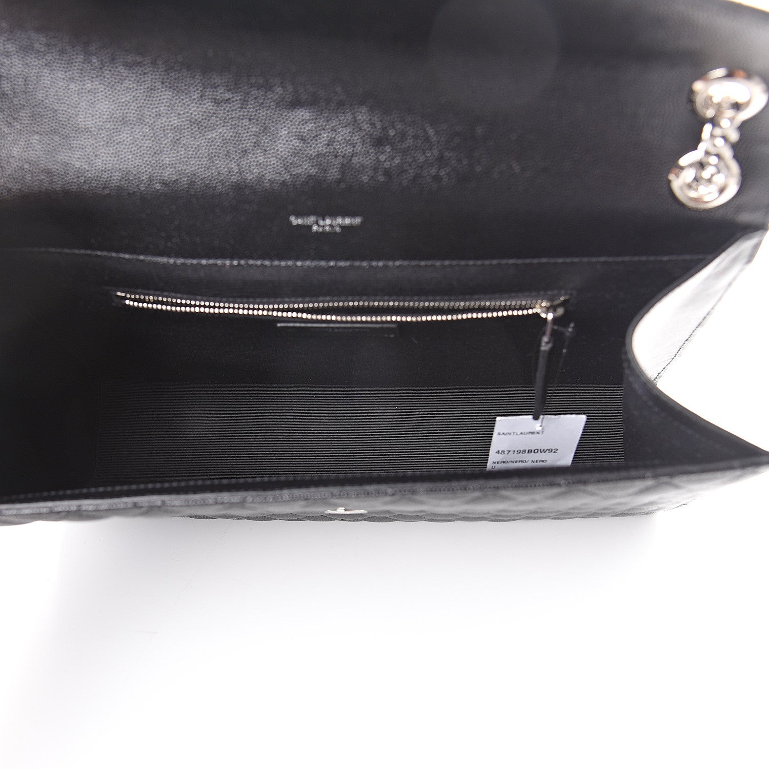 Saint Laurent Grain De Poudre Large Tri-Quilt Monogram Satchel Black 4 of 8