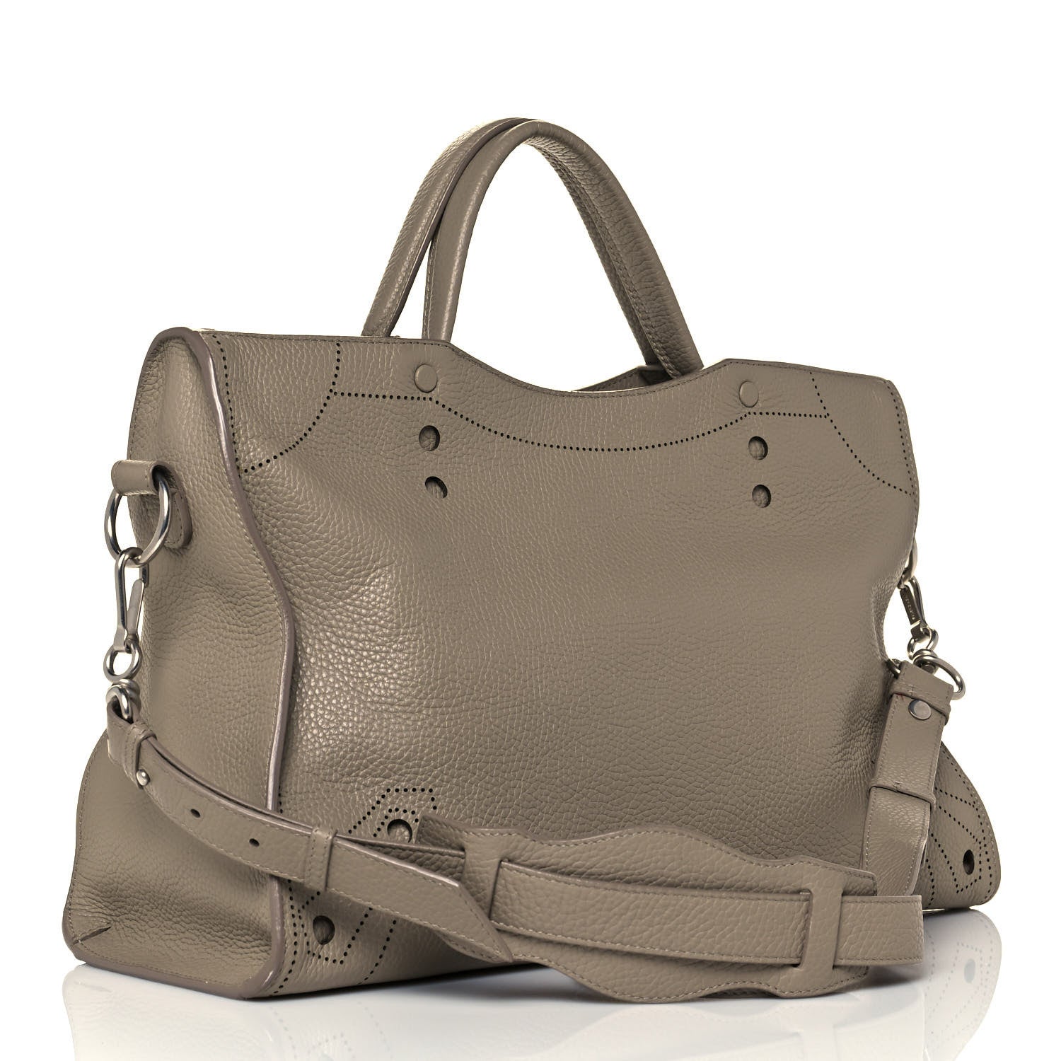 Balenciaga Veau Grana Perforated Blackout Hardware City Gris Cendre 3 of 12