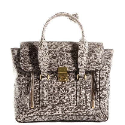 3.1 Phillip Lim Shark Embossed Leather Medium Pashli Satchel Antique White Military 1 of 10