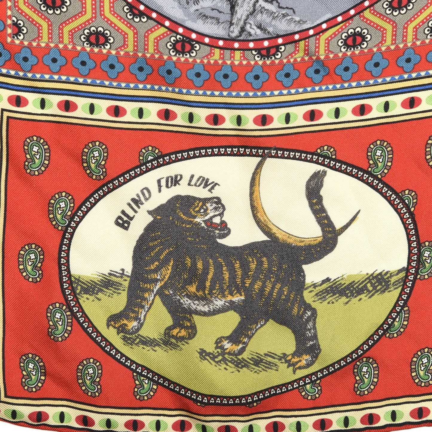 Silk Tiger Cards Place Scarf Multicolor