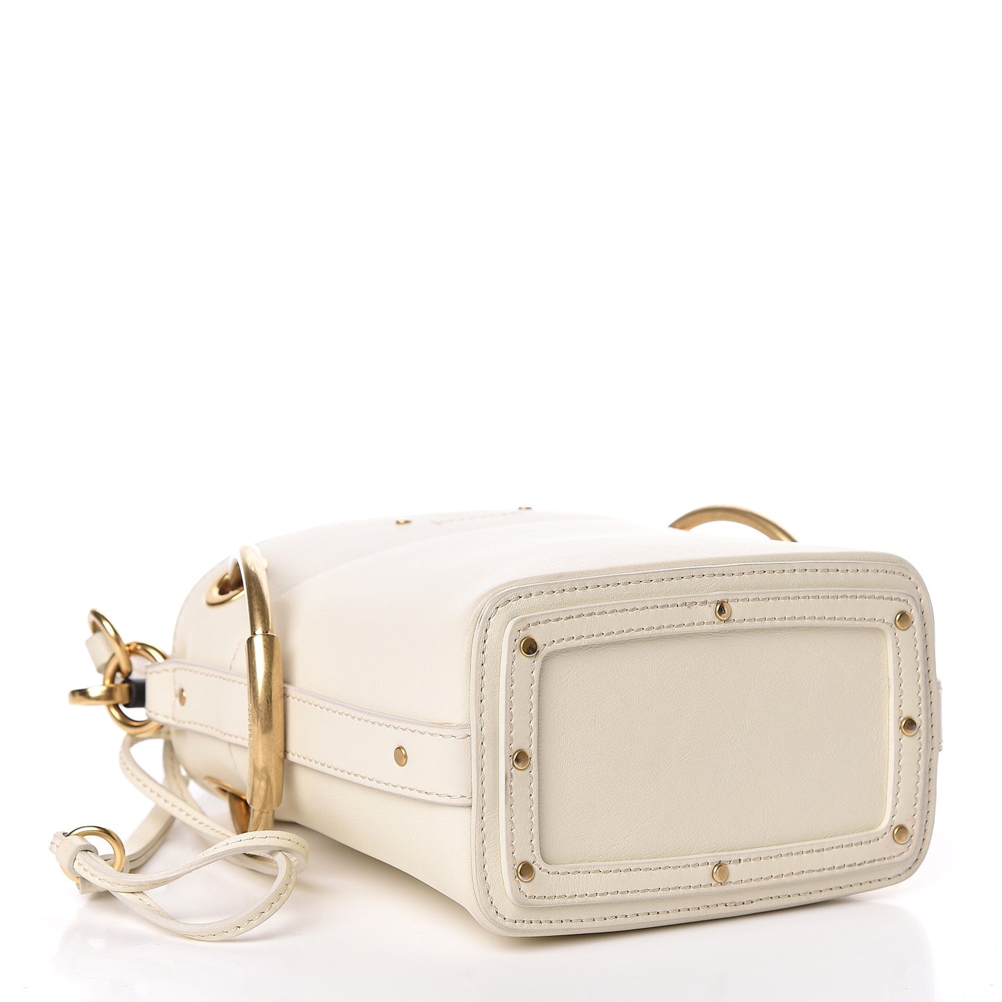 Smooth Calfskin Mini Roy Bucket Bag Natural White