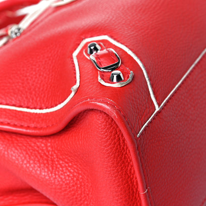 Balenciaga Supple Grained Calfskin Classic Silver Hardware Highlight City Rouge Fraise 8 of 13