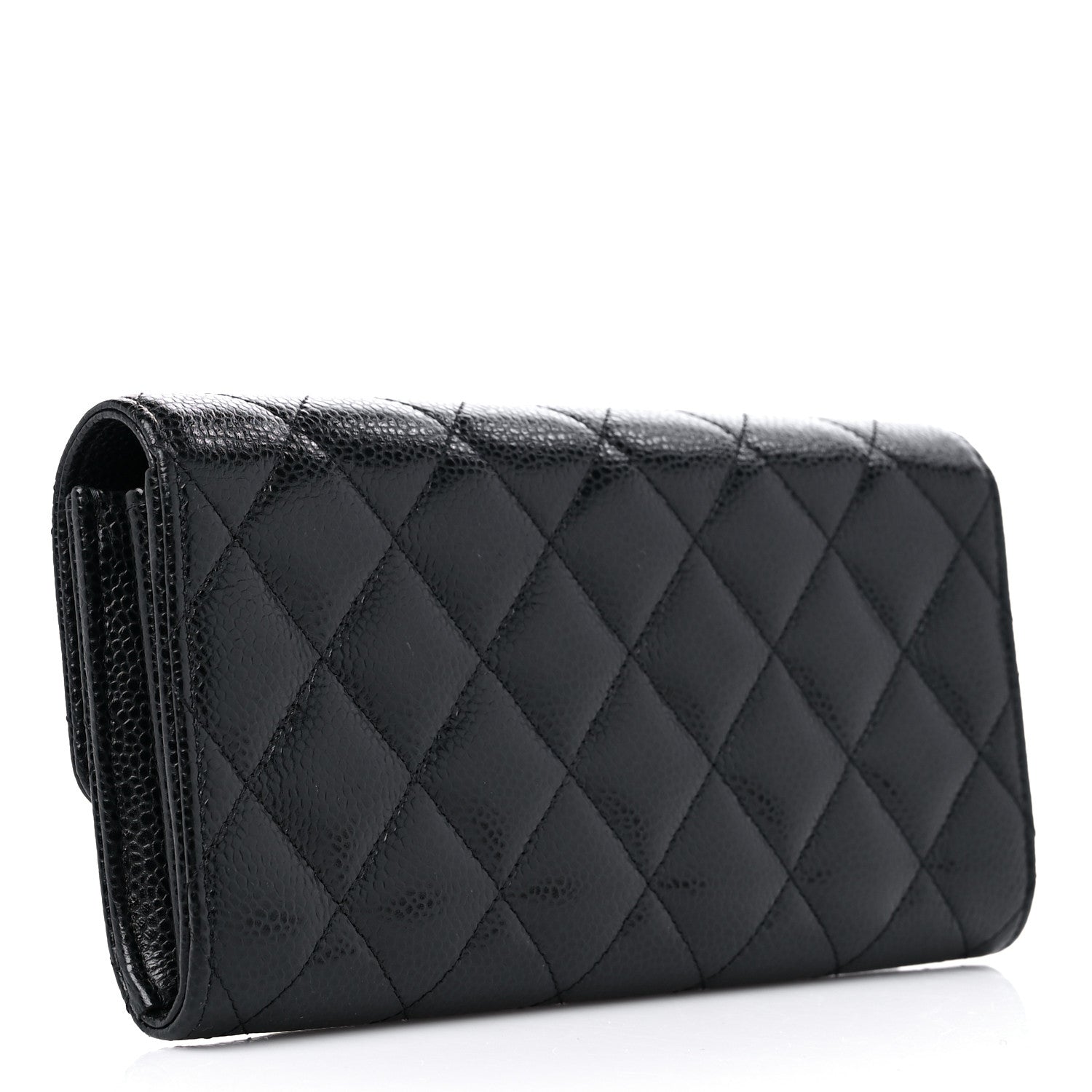 Chanel Caviar Quilted Large Gusset Flap Wallet Black 3 of 11