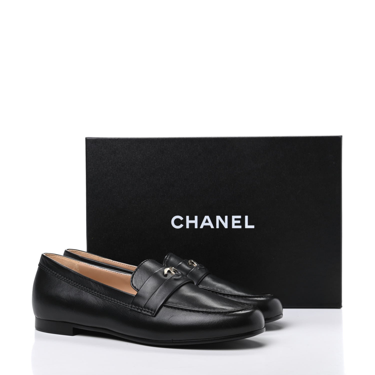 Chanel Lambskin CC Loafers 38 Black 11 of 11