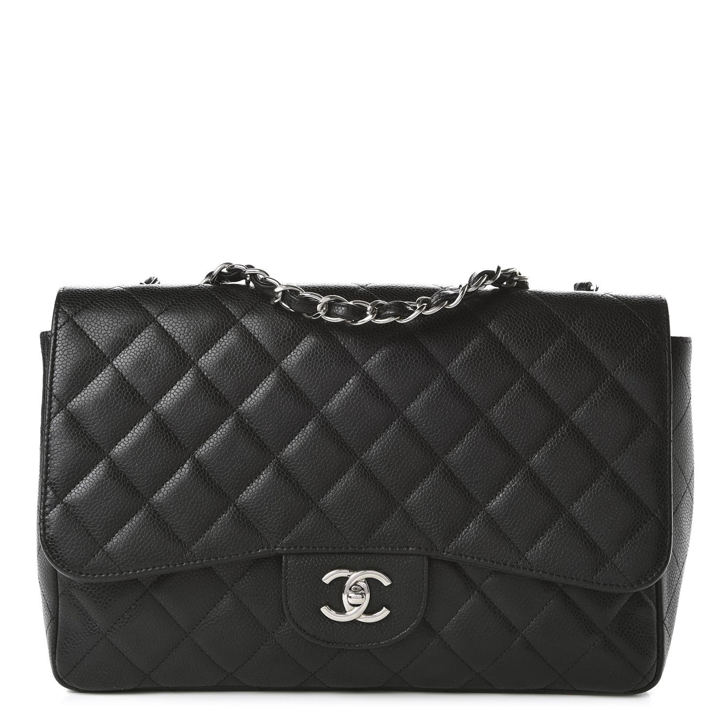 Caviar Quilted Jumbo Single Flap Black
