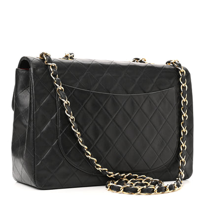Chanel Lambskin Quilted XL Jumbo Single Flap Black 3 of 10