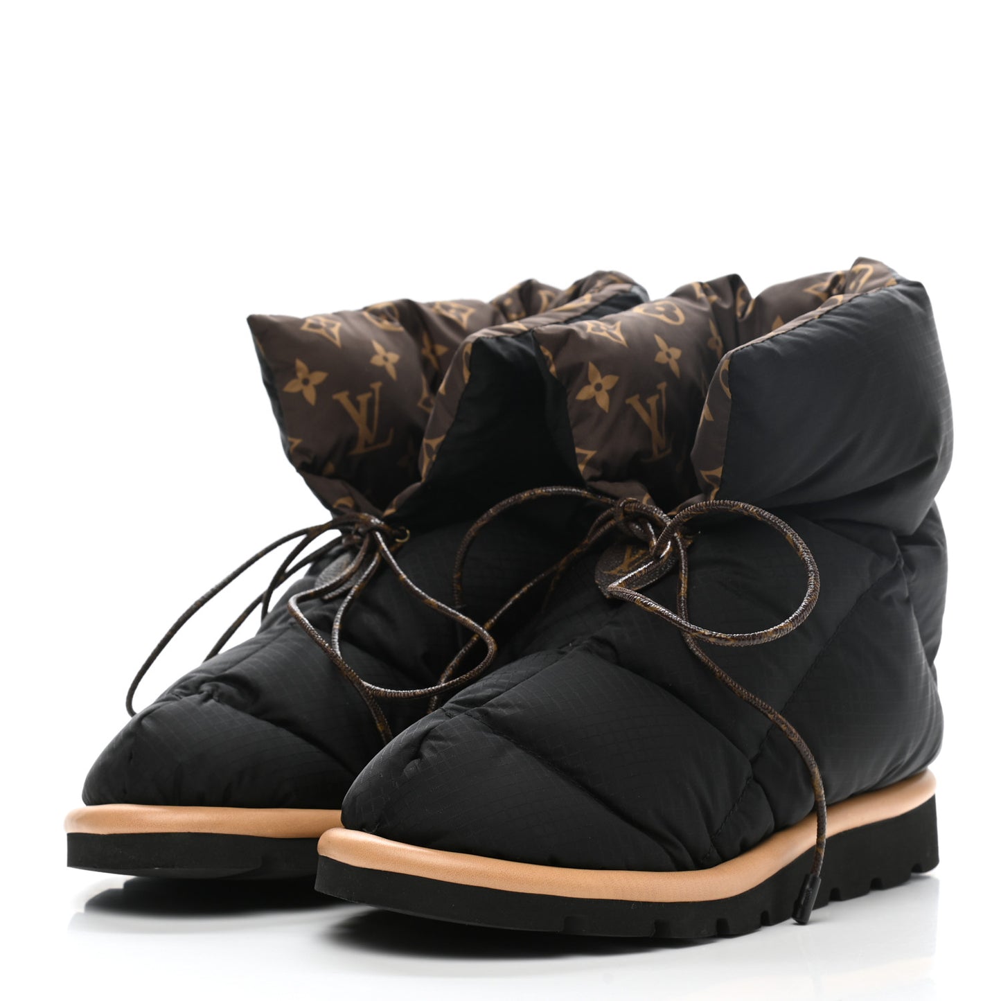 Nylon Monogram Pillow Comfort Ankle Boot 38 Black