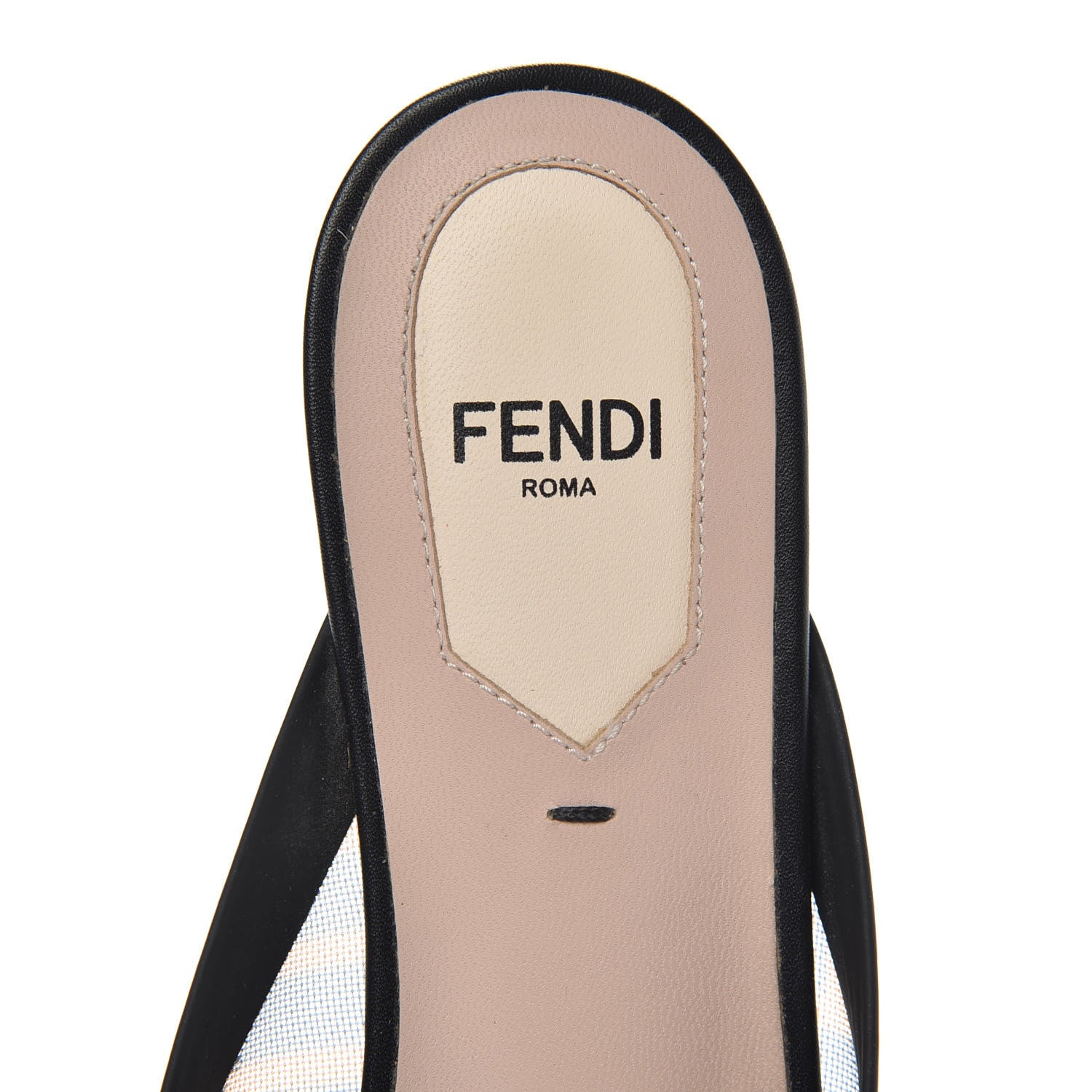 Fendi Technical Mesh Vitello FF Colibri Flat Mules 35.5 Tobacco Moro Black 6 of 8