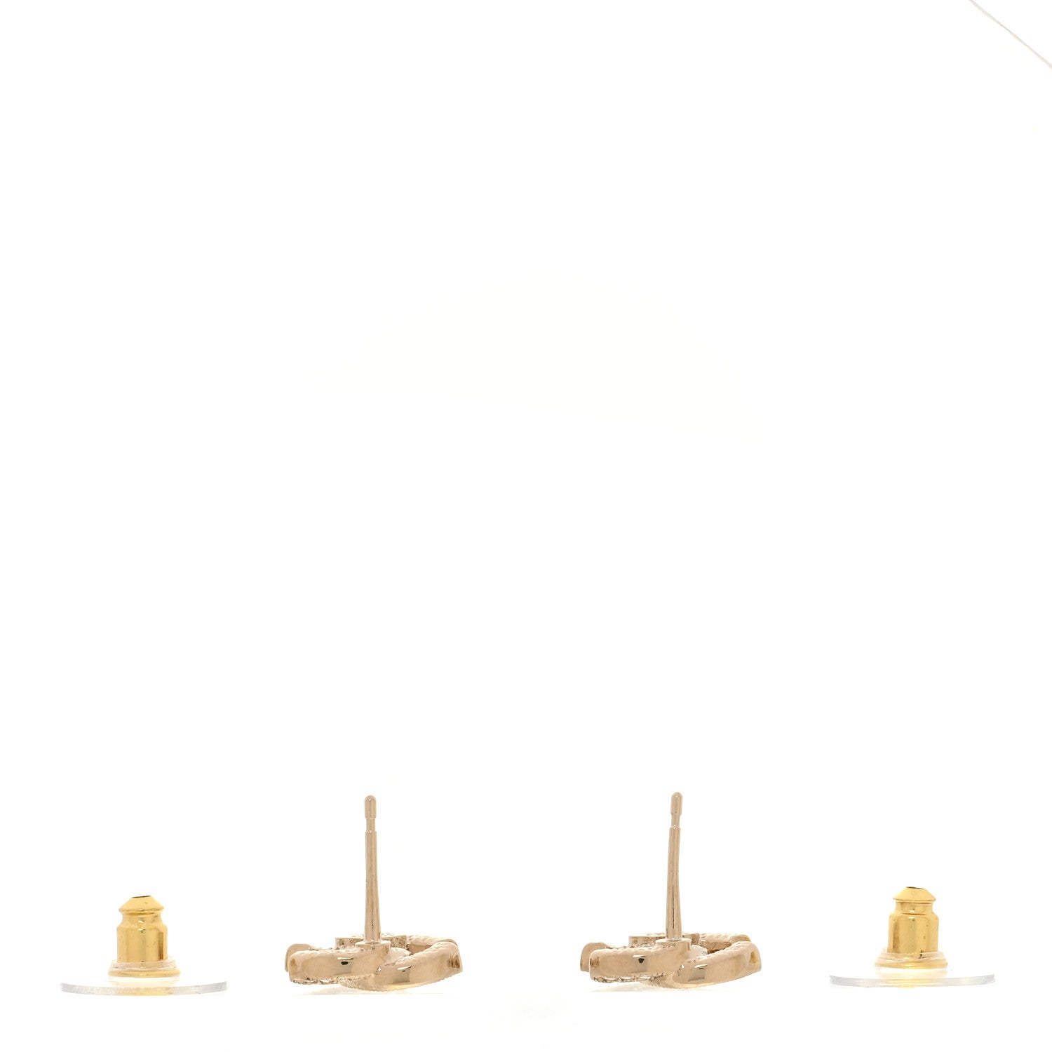 Chanel Crystal Mini Timeless CC Earrings Gold 3 of 5