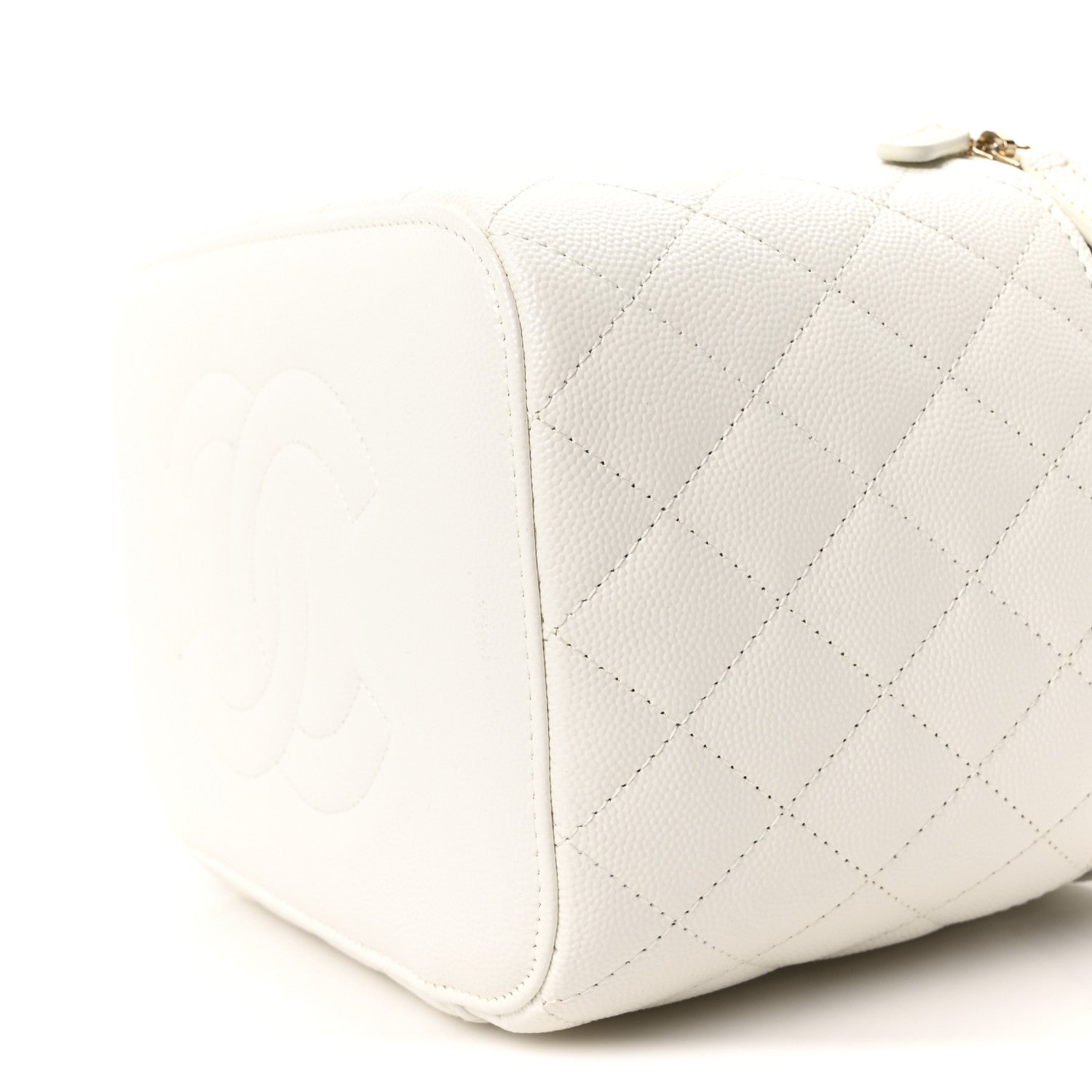Chanel Caviar Quilted Large Vanity Pouch White 10 of 10