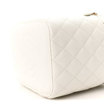 Chanel Caviar Quilted Large Vanity Pouch White 10 of 10