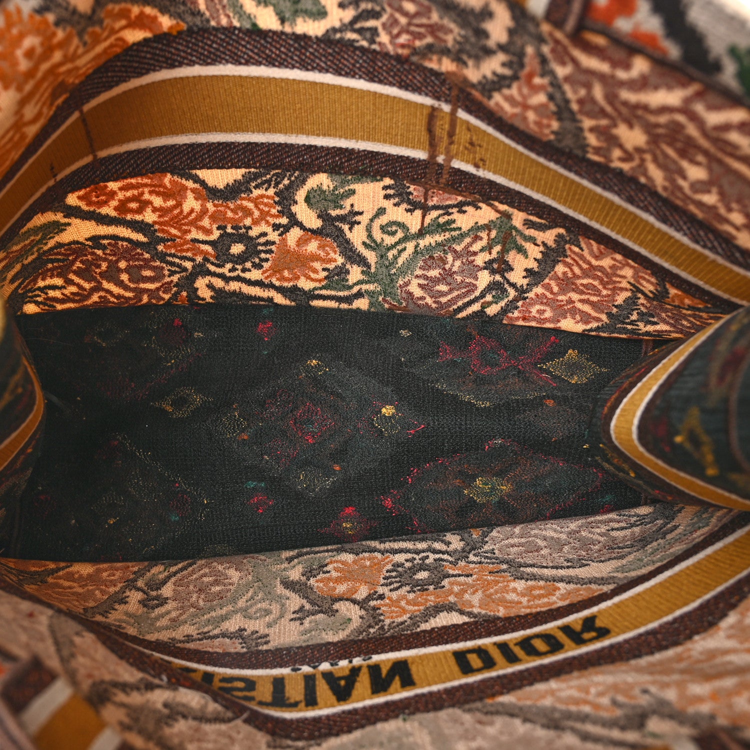 Christian Dior Canvas Embroidered Large Paisley Book Tote Multicolor 5 of 11
