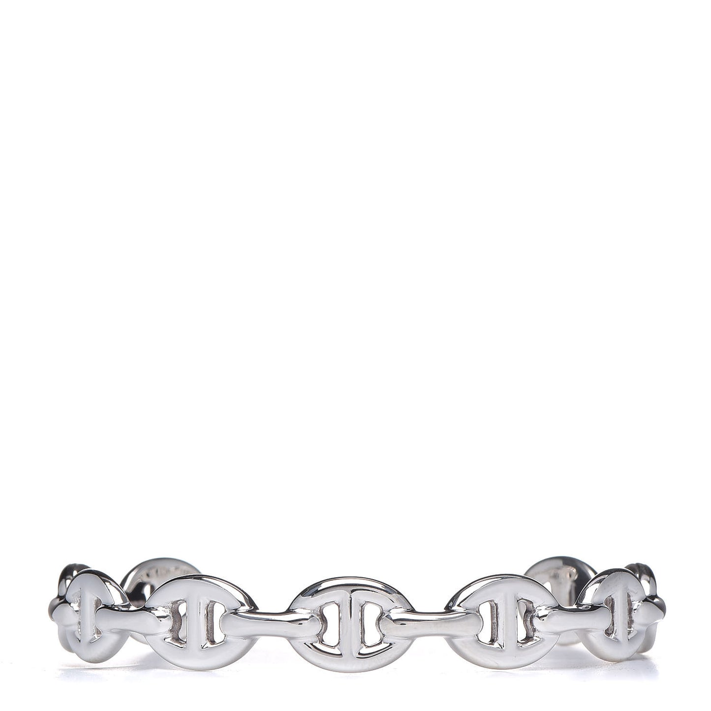 Sterling Silver MM Chaine d'Ancre Enchainee Cuff Bracelet ST
