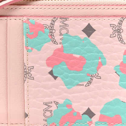MCM Visetos Floral Leopard Lanyard Card Holder Pink 6 of 9