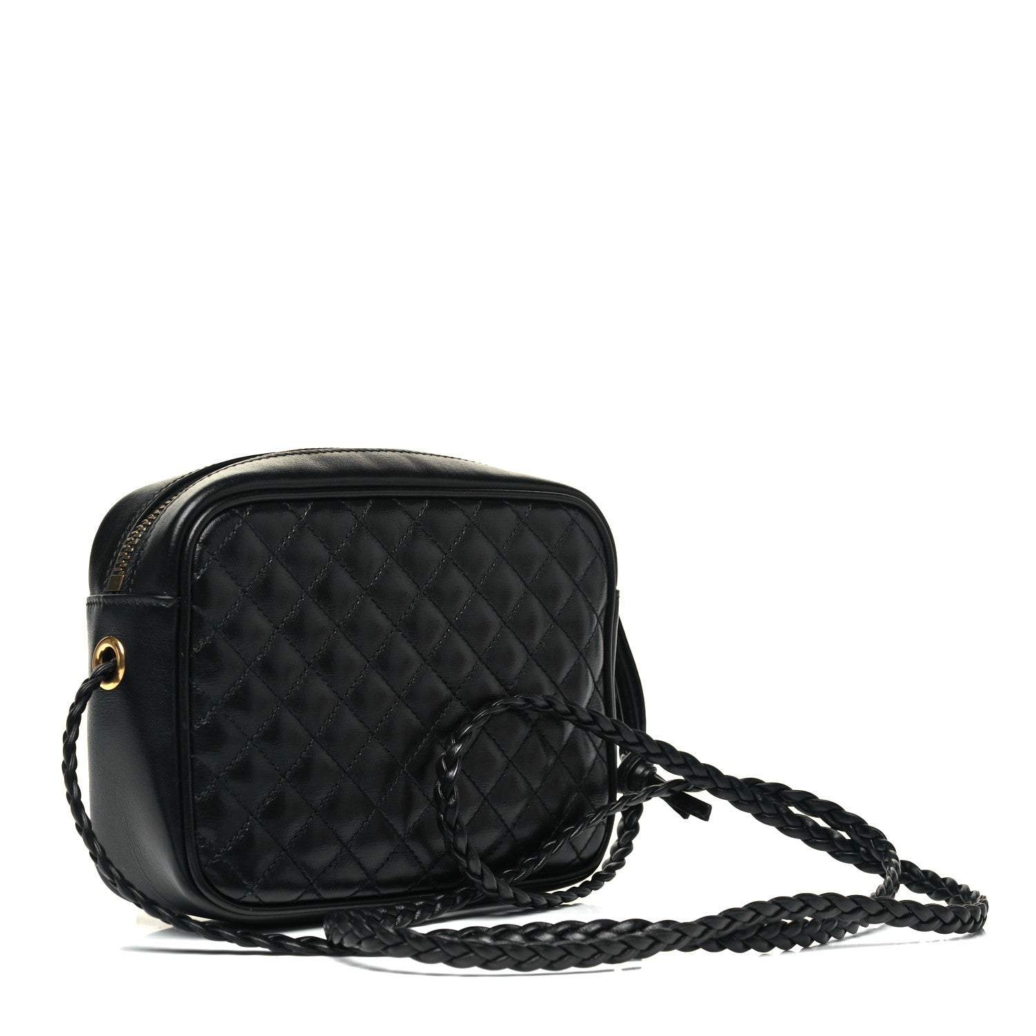 Gucci Calfskin Trapuntata Web Mini GG Shoulder Bag Black 3 of 9