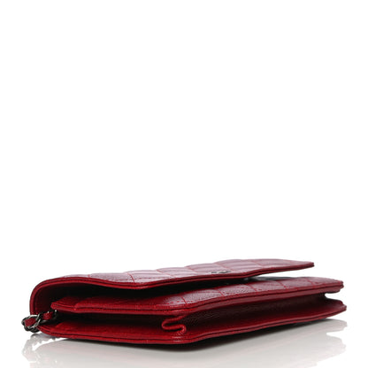 Chanel Caviar Quilted Wallet On Chain WOC Dark Red 4 of 14