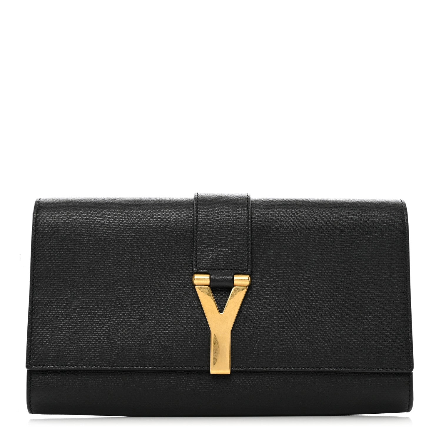 Saint Laurent Textured Calfskin Classic Y Ligne Clutch Black 1 of 10