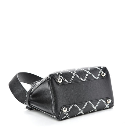 Burberry Goatskin Link Print Baby Banner Tote Black 3 of 11