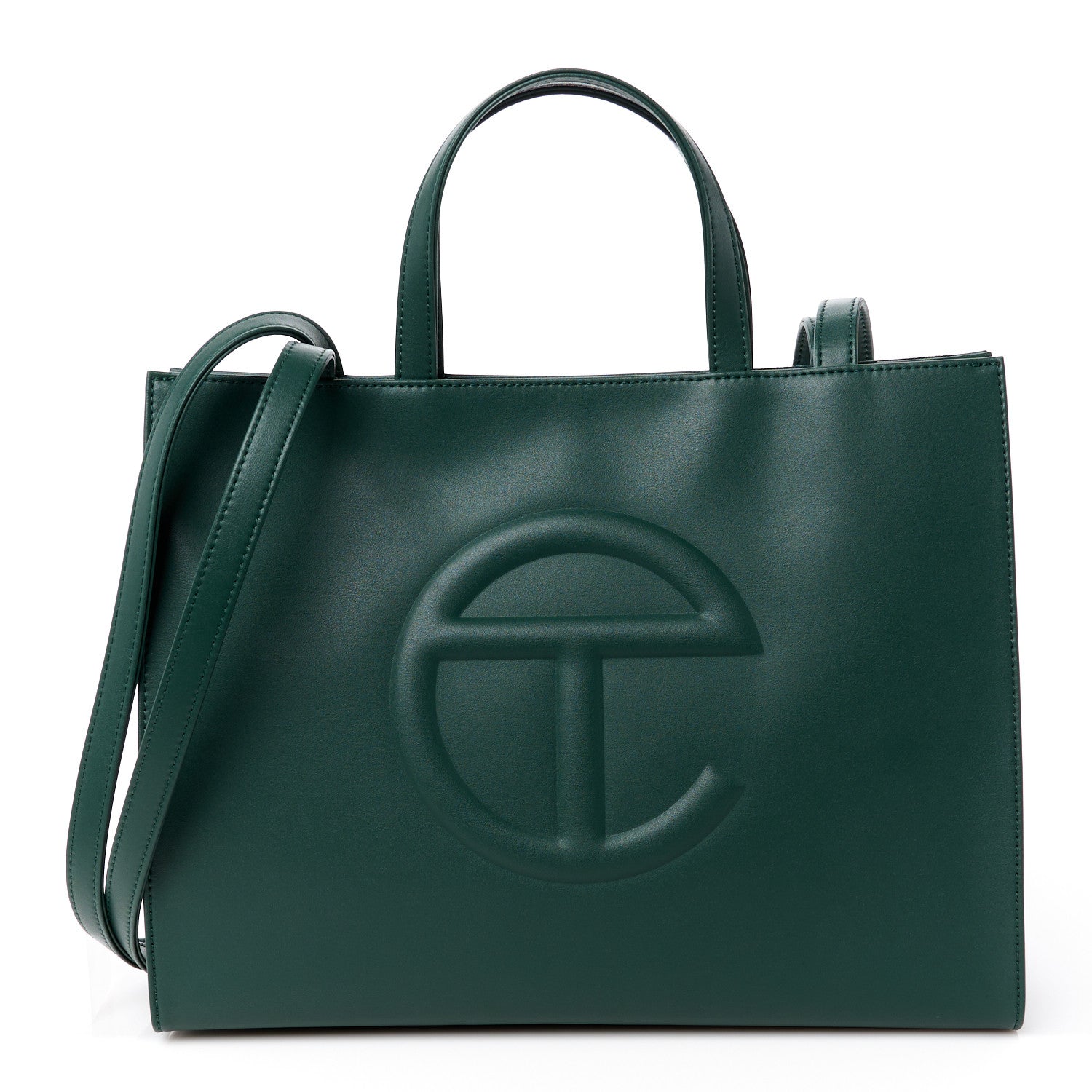 Telfar Vegan Leather Medium Shopping Bag Dark Olive 1 of 12