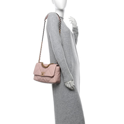 Chanel Lambskin Quilted Medium Chanel 19 Flap Light Pink 2 of 11
