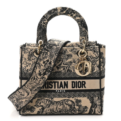 Christian Dior Toile de Jouy Embroidered Medium Lady D-Lite Beige Mullticolor 1 of 10