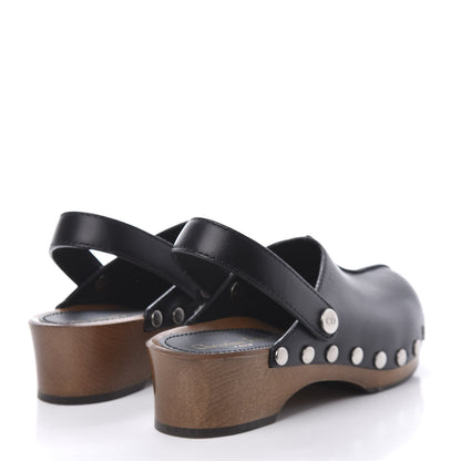 Christian Dior Calfskin Diorquake 20mm Slingback Clogs 36 Black 4 of 8