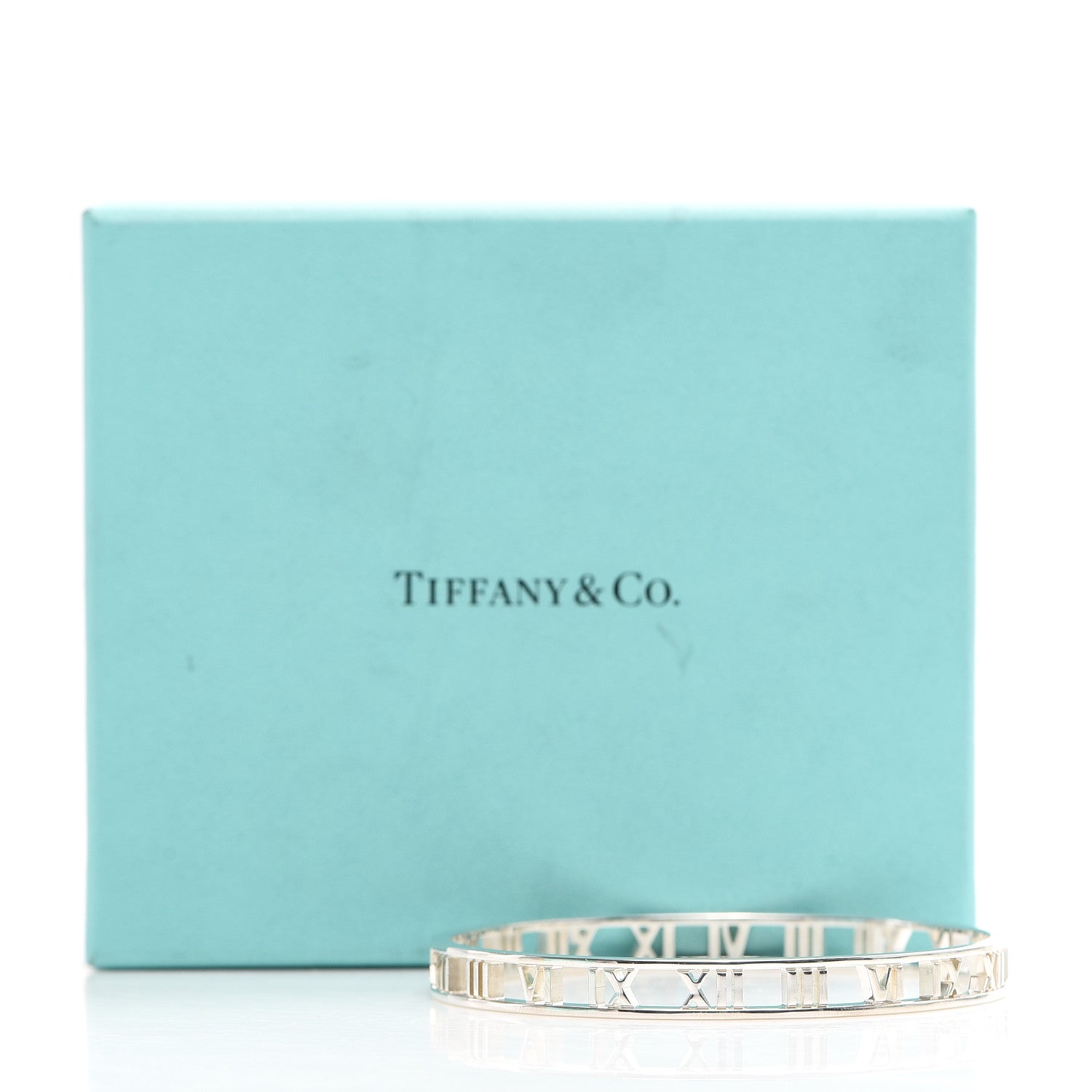 Tiffany Sterling Silver Narrow Atlas Open Bangle Bracelet 6 of 6