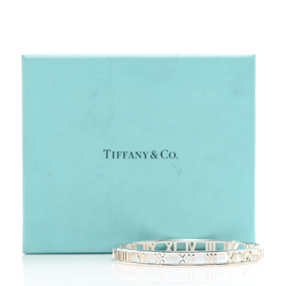 Tiffany Sterling Silver Narrow Atlas Open Bangle Bracelet 6 of 6