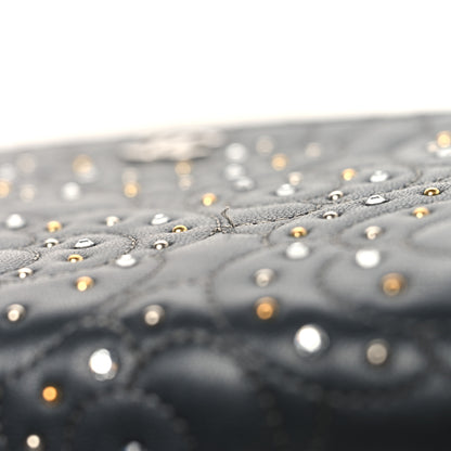 Chanel Lambskin Camellia Studded Wallet on Chain WOC Grey 16 of 16