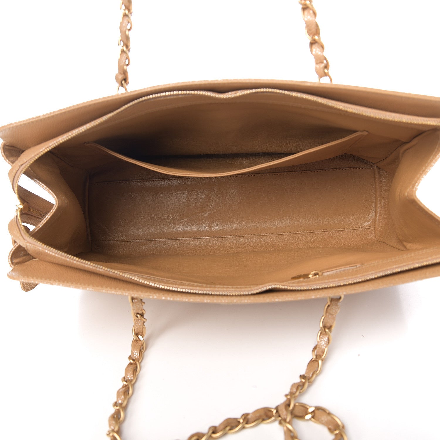 Chanel Metallic Caviar Quilted Shopping Tote Beige 4 of 11