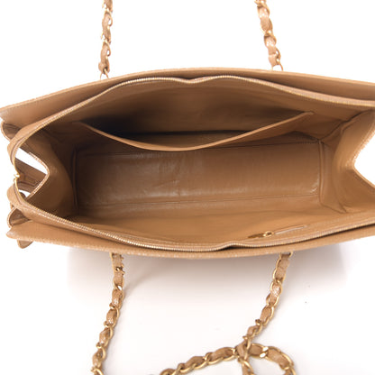 Chanel Metallic Caviar Quilted Shopping Tote Beige 4 of 11