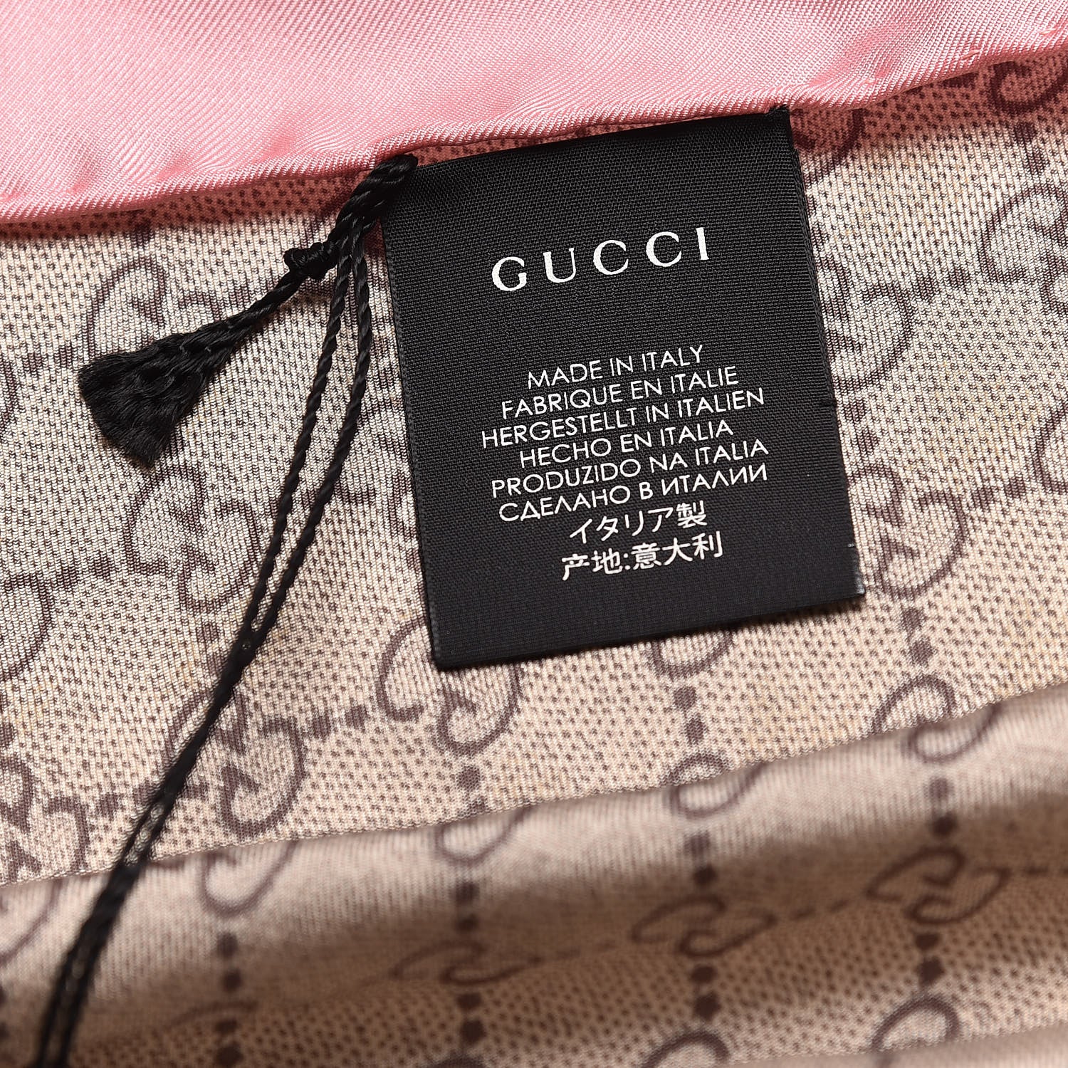 Gucci Silk Twill GG Monogram Bee Scarf Roseate Sky Blue 3 of 4