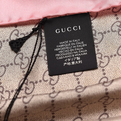 Gucci Silk Twill GG Monogram Bee Scarf Roseate Sky Blue 3 of 4