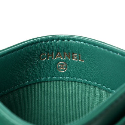 Chanel Lambskin Quilted Card Holder Green 6 of 9
