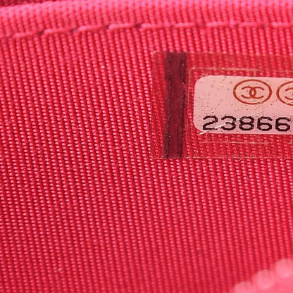 Chanel Caviar Quilted Boy Zip Around Coin Purse Wallet Fuchsia 7 of 11