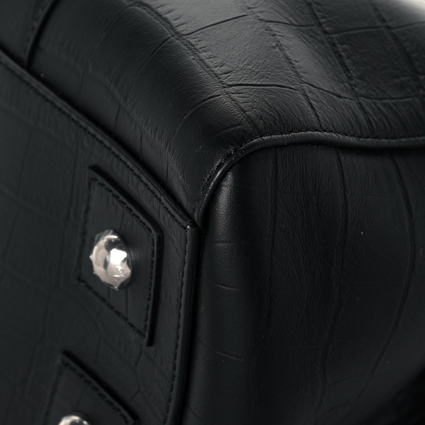 Calfskin Crocodile Embossed Bayswater Black