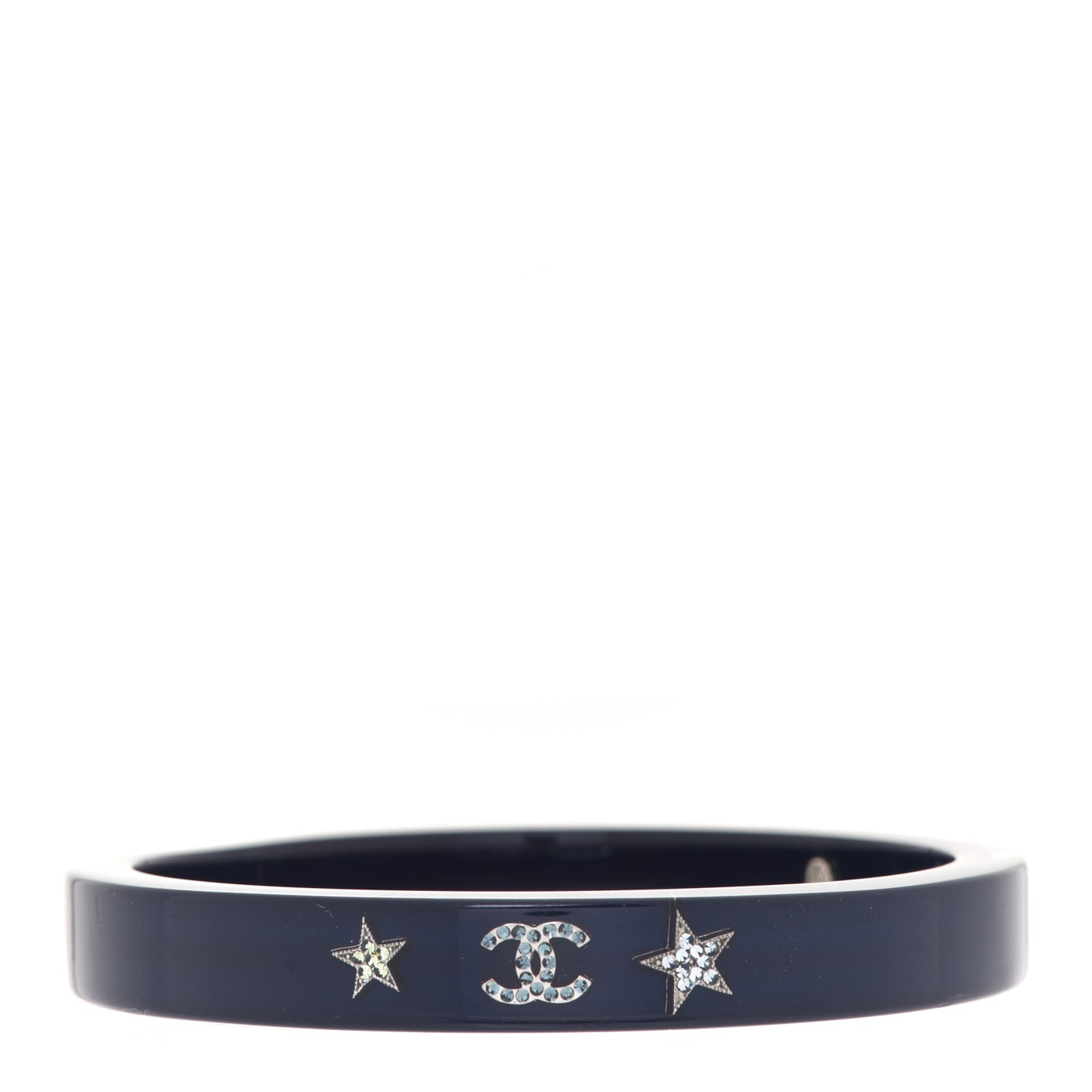 Resin Crystal CC Star Bangle Bracelet Blue